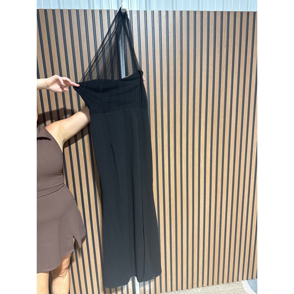 Lulus NWOT Black Halter Neck Mesh Maxi Dress - Large